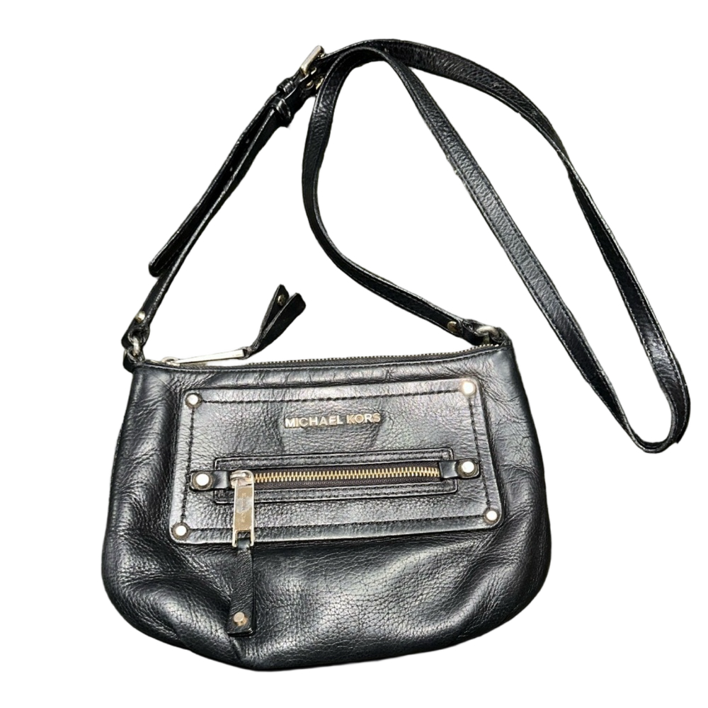 Michael Kors Black Leather Crossbody Bag
